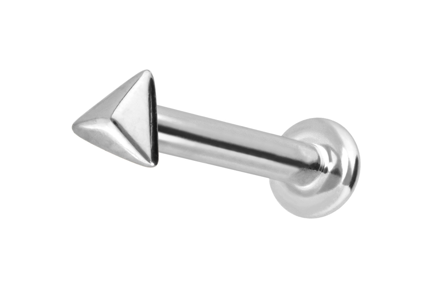 14 Karat Gold Labret Piercing mit Innengewinde PYRAMIDE